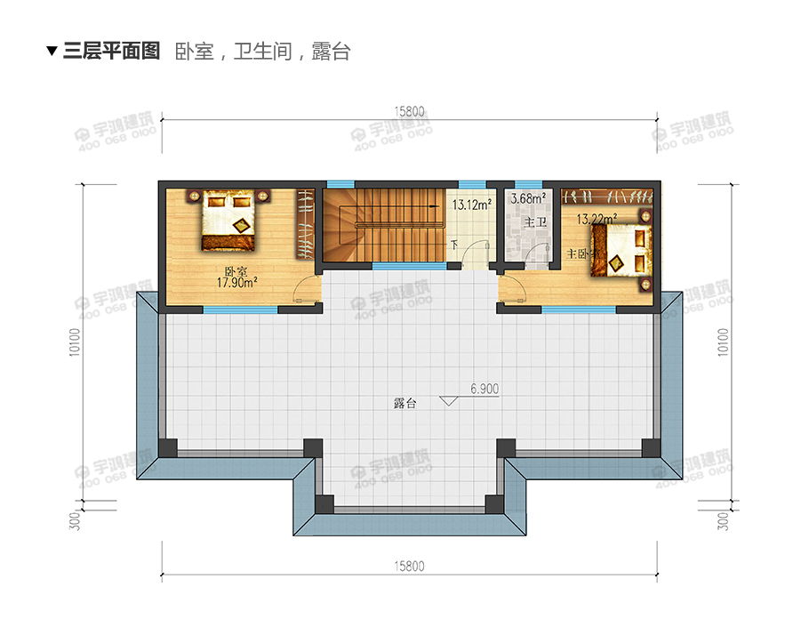 173平帶露臺三層農(nóng)村小別墅設(shè)計(jì)圖紙