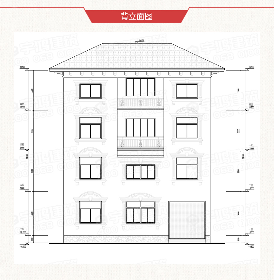 140平漂亮帶車庫(kù)四層別墅設(shè)計(jì)圖紙
